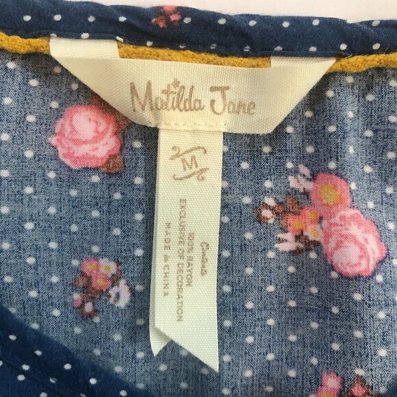 Matilda Jane Prairie Peplum Floral Top Long Sleeve Medium - Picture 2 of 7